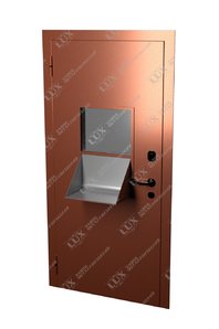 металлическая дверь с кассовым модулем